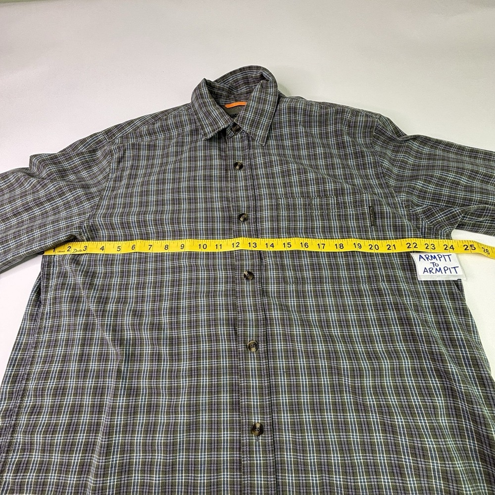 Royal Robbins Shirt Mens Large Green Long Sleeve Button Up Check Plaid Outdoors - Picture 5 of 10